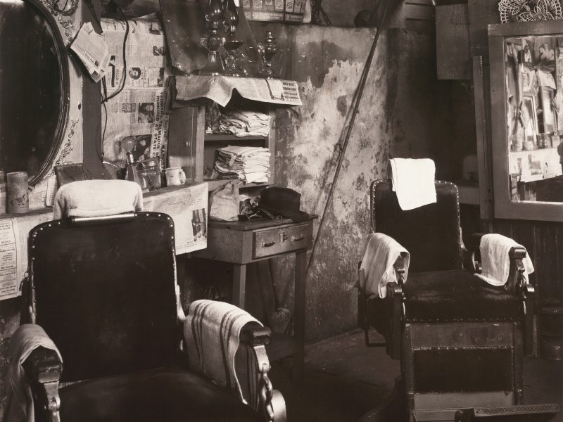 Walker Evans, Negro Barber Shop Interior, Atlanta, 1936