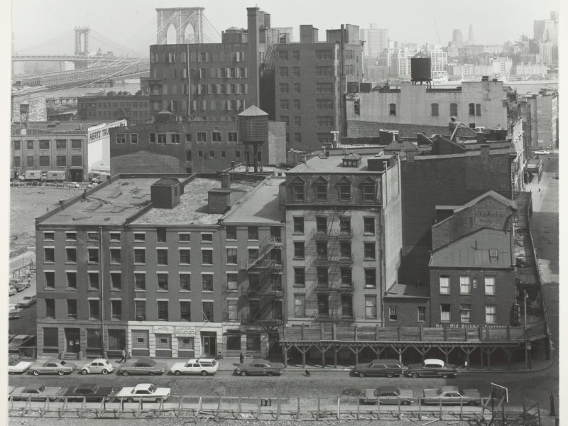 Danny Lyon,Brooklyn Bridge Site from the Roof of the Beekman Hospital, c. 1967