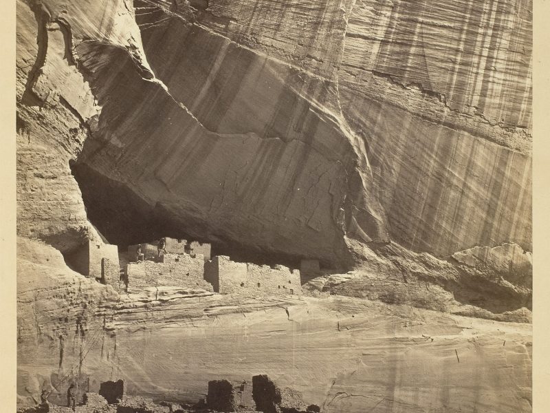 Timothy O'Sullivan, Ancient Ruins in the Cañon de Chelle, N.M. In a niche 50 feet above present Cañon bed., 1873