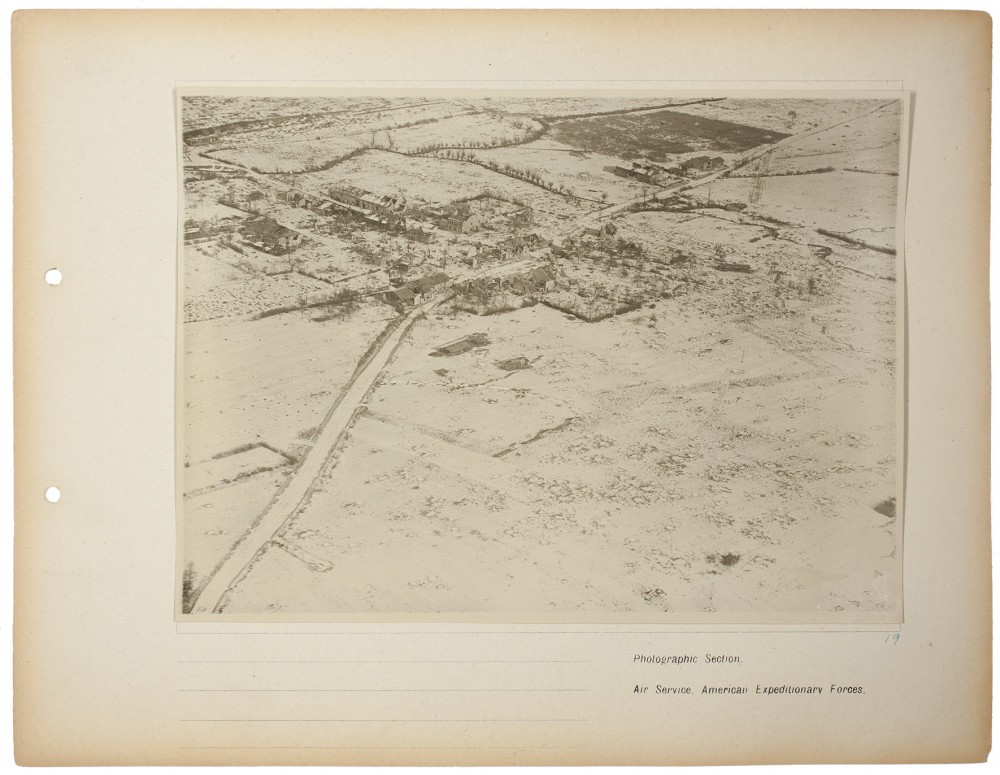Plate 19. Untitled, from an album of World War I aerial photography assembled by Edward Steichen, in the collection of the Art Institute of Chicago.