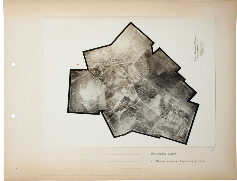 Plate 71. Untitled [Saint-Jean-de-Mont], from an album of World War I aerial photography assembled by Edward Steichen, in the collection of the Art Institute of Chicago.